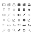 e-book reader icons vector image