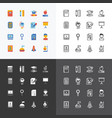 flat icons set education school tools outline vector image vector image