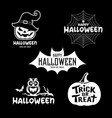 happy halloween party black and white design set vector image vector image