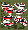 Flying tiger shark mouth sticker vinyl on green Vector Image