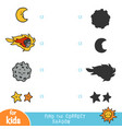 find the correct shadow education game set vector image