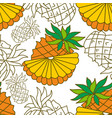 pineapple fruit pattern seamless template vector image vector image