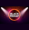 black friday sale with glowing light vector image vector image