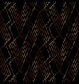 elegant gold line geometric pattern on black vector image vector image