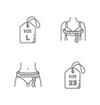 female size tags and measurements pixel perfect vector image