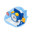isometric time management and business planning vector image