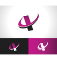 swoosh alphabet icon i vector image vector image
