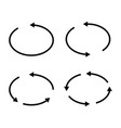 set black circle arrows icons vector image vector image