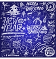 christmas holidays new year - doodles set vector image vector image