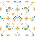 geometric grid rainbows stars vector image