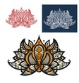 indian beige orange and gray paisley flower vector image