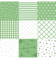 set green cute seamless patterns vector image