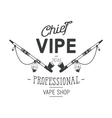 vintage style vape shop emblem or logo vector image