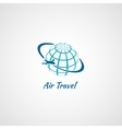 airplane icon globe vector image vector image