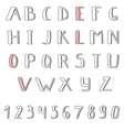 hand drawn cute alphabet comic cartoon font vector image