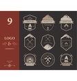 set of badges camping and hiking vector image