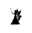 cute flying fairy with magic wand vector image vector image