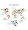 flat world flora and fauna map constructor vector image