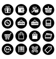 shopping icons set vector image vector image