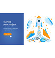 start up project banner 02 vector image vector image