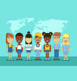 international friends group chinese and asian vector image vector image