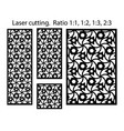 cnc geometric template set laser pattern set vector image vector image