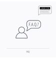 faq service icon support speech bubble sign vector image