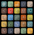 network line flat icons with long shadow vector image vector image