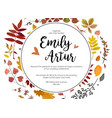 wedding autumn fall invite invitation floral vector image