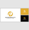 beauty woman hairstyle logo design vector image vector image