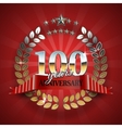 celebration golden badge for 100th anniversary vector image