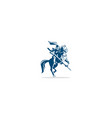 knight ride horse vintage logo vector image