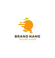 running orange fruit delivery service logo vector image vector image