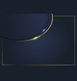 template gold curve line frame blue background vector image vector image