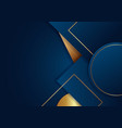 abstract blue geometric with gold stripes on dark vector image vector image