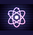 atom chemistry outline icon in neon style vector image vector image