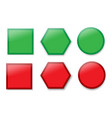 green and red geometric figures hexagon icon vector image vector image