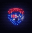 january 26th on australia day neon sign luminous vector image vector image