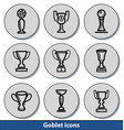 light goblet icons vector image vector image