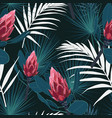 seamless tropical pattern vivid tropic foliage vector image