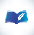 book and feather isolated symbol vector image