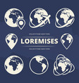 globe earth and navigation icons set vector image