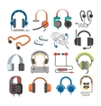 headphone icons set on white background vector image