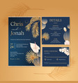 wedding card with pampas floral watercolor vector image vector image