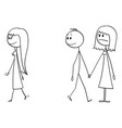 Stick man cartoon man and woman in love Royalty Free Vector