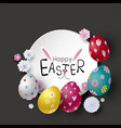 easter banner design eggs and flowers vector image vector image