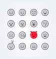emoticon icon set with different moods vector image vector image