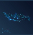 indonesia map with cities luminous dots - neon vector image