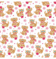 seamless pattern of christmas cookies pets shape vector image vector image