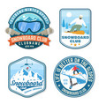set snowboard club patches concept vector image vector image